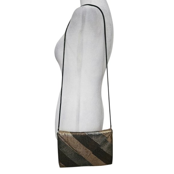 Vintage DELILL Chain Mesh Metal Bag Clutch/Shoulder.Art Deco.Bronze/gold/silver - Picture 3 of 15